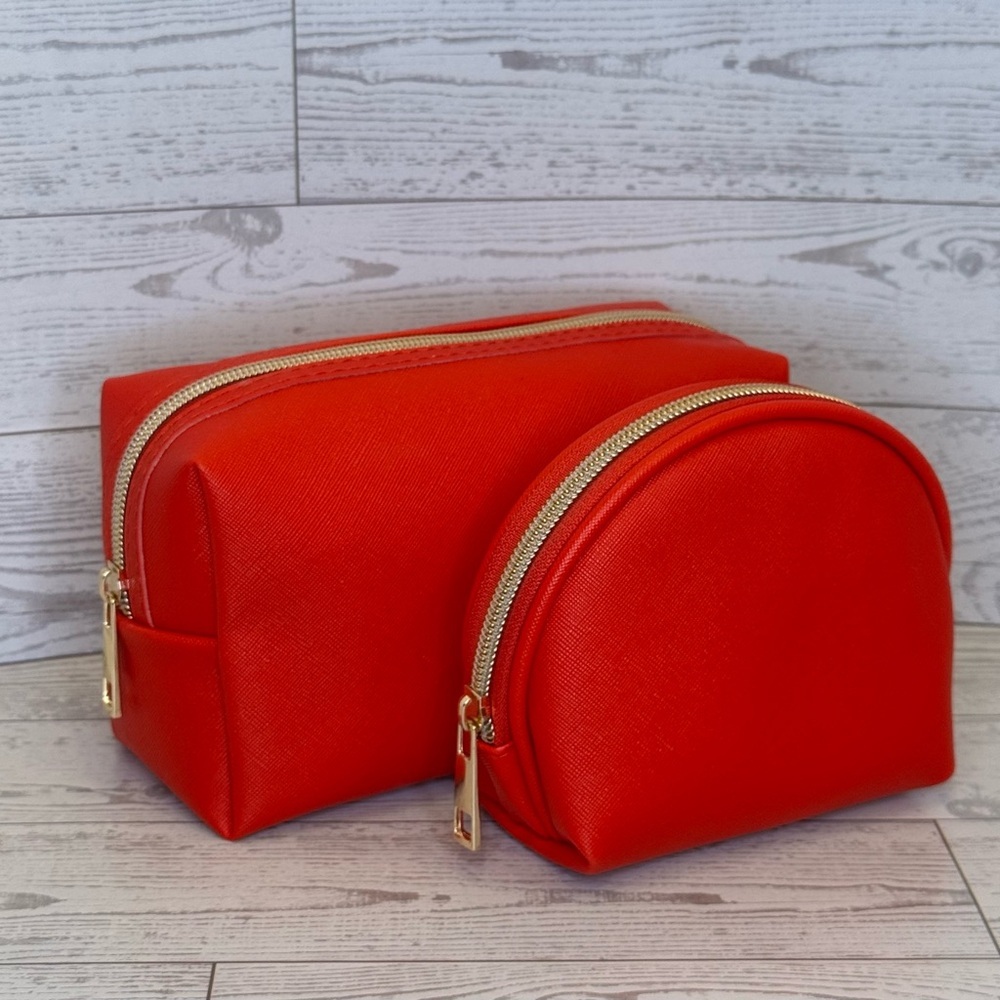 Elegant Red Women's Cosmetic Bag Set